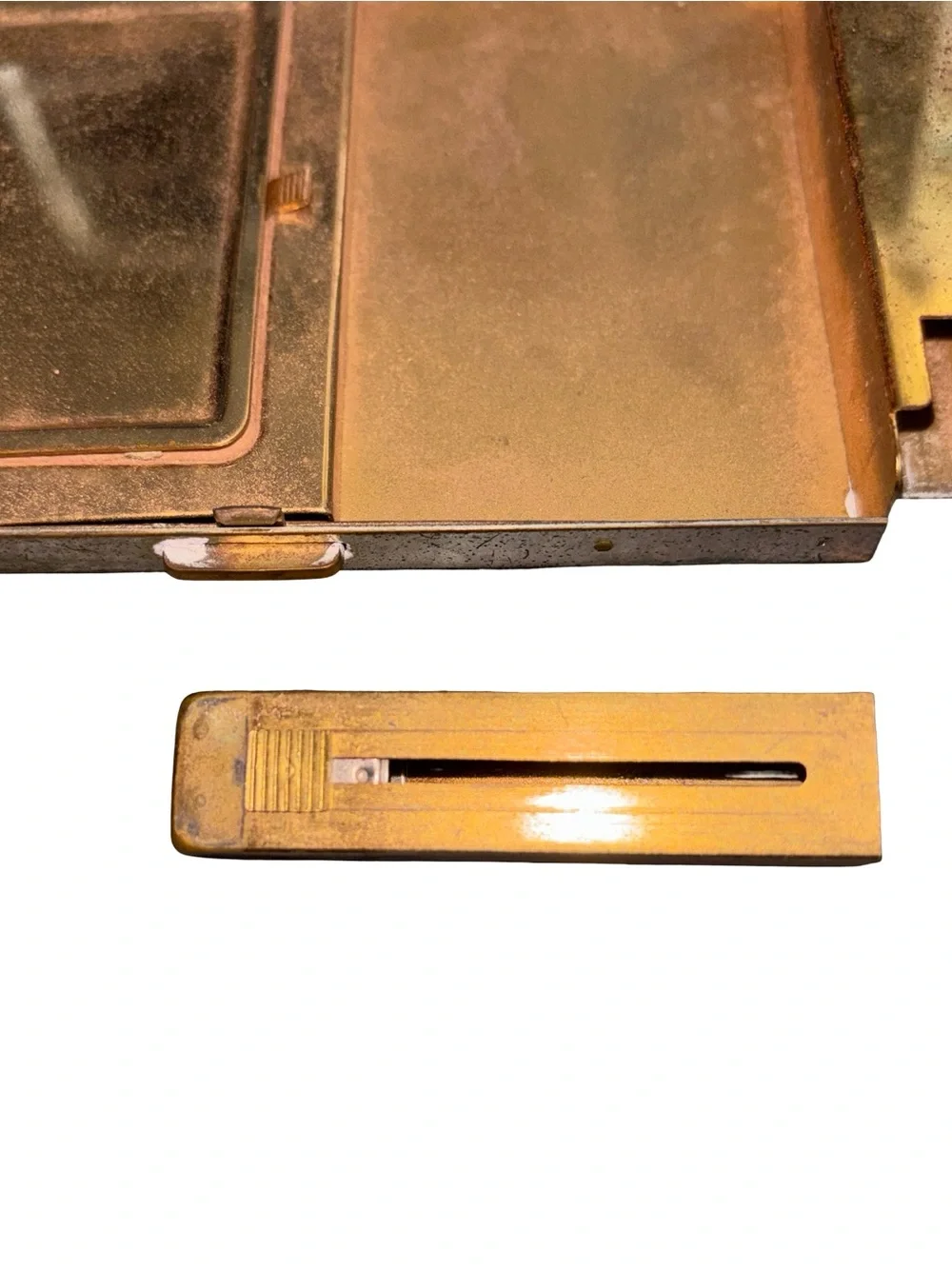 Vintage Volupte‎ Compact Mirror Lipstick Holder Beautiful Two-Tone Silver & Gold